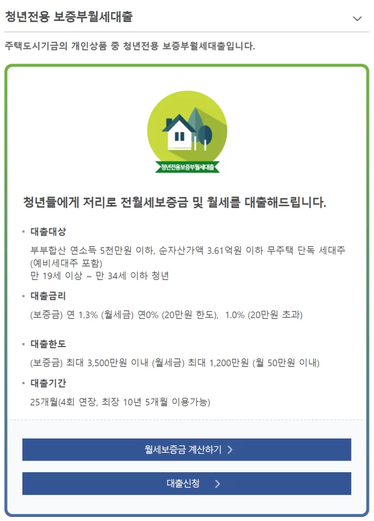 청년전세대출 종류