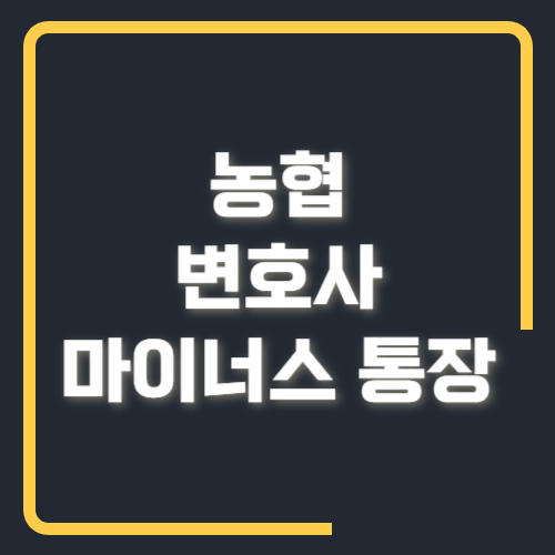 농협 변호사 마이너스 통장