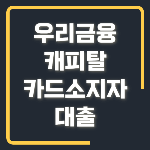 우리금융캐피탈 카드사용자 대출